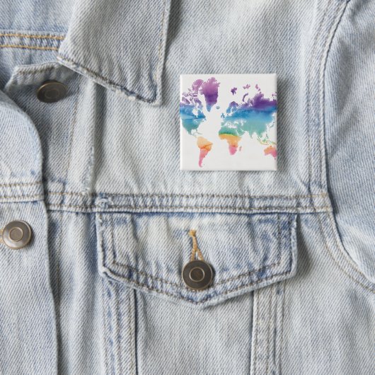 Weltkarte der Wasserfarben Button (Beispiel)