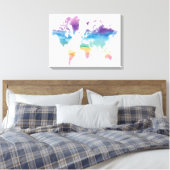 Weltkarte der Wasserfarben Leinwanddruck (Insitu (Schlafzimmer))
