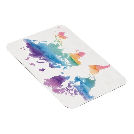 Weltkarte der Wasserfarben Magnet (Rechte Seite)