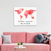 Weltkarte der Wasserfarben mit 2 Sternen verbunden Leinwanddruck (Insitu (Wohnzimmer))