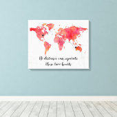 Weltkarte der Wasserfarben mit 2 Sternen verbunden Leinwanddruck (Insitu (Holzboden))