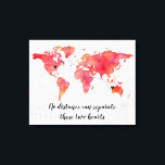 Weltkarte der Wasserfarben mit 2 Sternen verbunden Leinwanddruck<br><div class="desc">Watercolor World Map Long Distance Relationship in Coral und Peach Canvas Print mit 2 Herz und Anschluss - sie können verschoben und positioniert werden, wo immer sie benötigt werden (für nähere Verbindungen reduzieren die Größe des Anschlusses, damit es funktioniert) Gedicht lautet "zusammen für immer auseinander, vielleicht in der Ferne, aber...</div>
