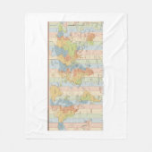 Weltkarte der Zeitzonen Fleecedecke (Vorderseite)