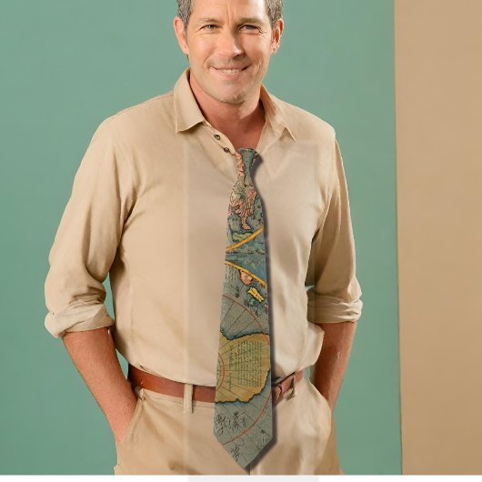 Weltkarte des 16. Jahrhunderts Krawatte