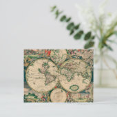 Weltkarte des 17. Jahrhunderts Postkarte (Stehend Vorderseite)