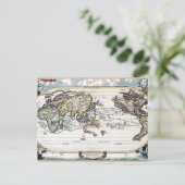 Weltkarte des 18. Jahrhunderts Postkarte (Stehend Vorderseite)