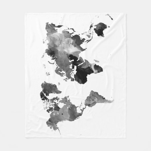 Weltkarte des Entwurfs-42 Greyscale Fleecedecke (Vorderseite)