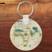 Weltkarte des Kantinos Planisphere (1502) Schlüsselanhänger (Vorderseite)