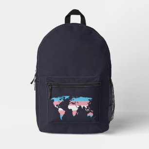 Weltkarte des Transgender Stolzes  Bedruckter Rucksack