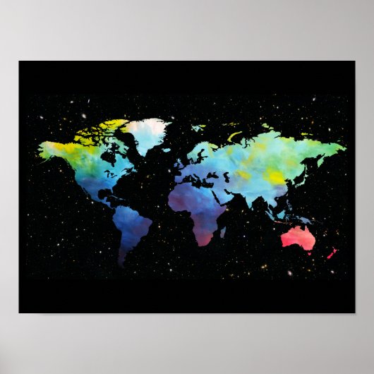 Weltkarte des Weltraums Poster (Vorne)