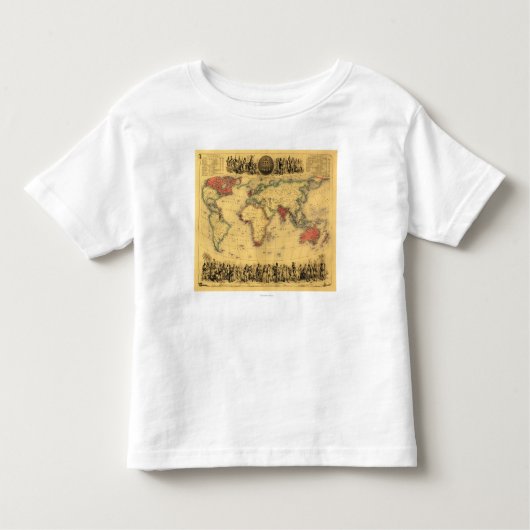 Weltkarte, die britische EmpirePanoramic Karte Kleinkind T-shirt (Vorderseite)