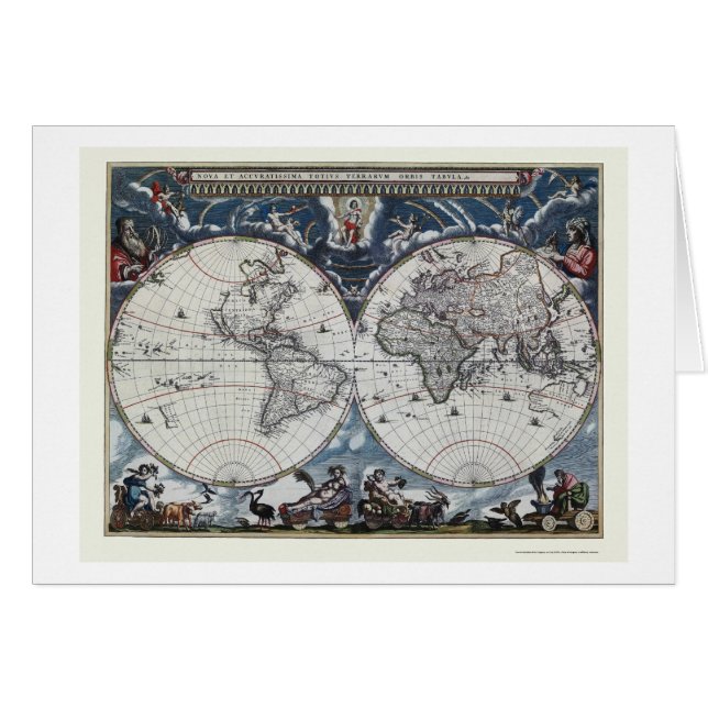 Weltkarte durch Joan Blaeu - 1664 (Vorderseite (Horizontal))