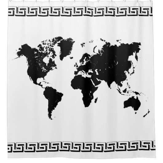 WELTKARTE DUSCHVORHANG (Vorderseite)