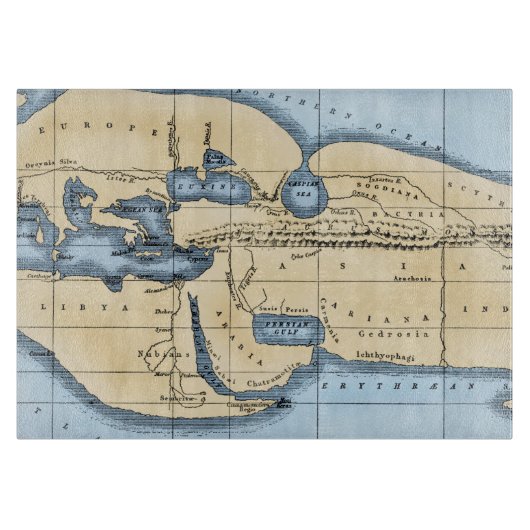 WELTKARTE: ERATOSTHENES SCHNEIDEBRETT (Vorderseite)
