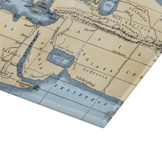 WELTKARTE: ERATOSTHENES SCHNEIDEBRETT (Ecke)