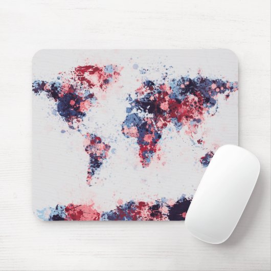 Weltkarte-Farbe spritzt Mousepad (Mit Mouse)