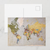 Weltkarte Feiertagspostkarte (Vorne/Hinten)