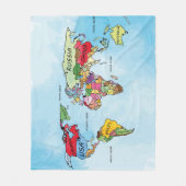 Weltkarte Fleecedecke (Vorderseite)