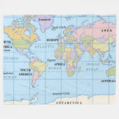 WELTKARTE FLEECEDECKE (Vorderseite (Horizontal))