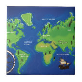 Weltkarte Fliese (Vorderseite)