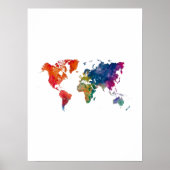 Weltkarte für Aquarellbilder Poster (Vorne)