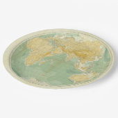 Weltkarte für den Indischen Ozean, Europa, Asien, Pappteller (Schrägansicht)