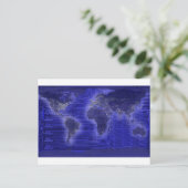 Weltkarte für elektrisches Licht Postkarte (Stehend Vorderseite)