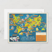 Weltkarte für Erkundung und Entdeckung Visueller G Postkarte (Vorne/Hinten)