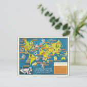 Weltkarte für Erkundung und Entdeckung Visueller G Postkarte (Stehend Vorderseite)