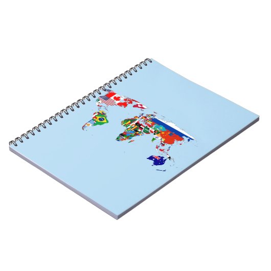 Weltkarte für Flags Spiral Foto Notebook Notizblock (Linke Seite)