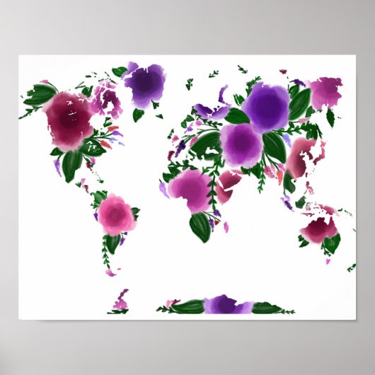 Weltkarte für Floral Poster (Vorne)