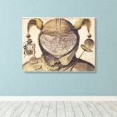 Weltkarte für Fool's Cap Leinwanddruck (Insitu (Holzboden))