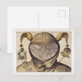 Weltkarte für Fool's Cap Postkarte (Vorne/Hinten)