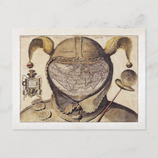 Weltkarte für Fool's Cap Postkarte (Vorderseite)