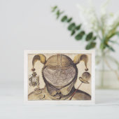 Weltkarte für Fool's Cap Postkarte (Stehend Vorderseite)