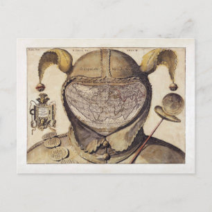 Weltkarte für Fool's Cap Postkarte