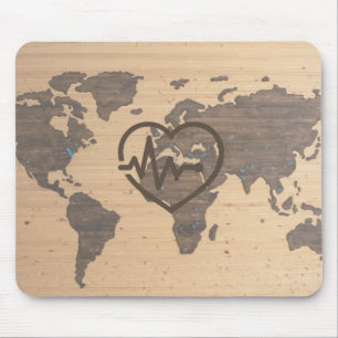 Weltkarte für Holzfäller Mousepad