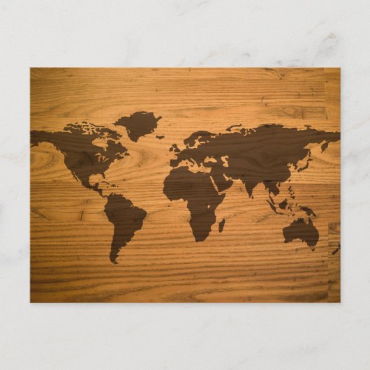 Weltkarte für Holzkörner Postkarte (Vorderseite)