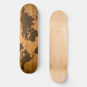 Weltkarte für Holzkörner Skateboard (Vorderseite)