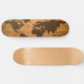 Weltkarte für Holzkörner Skateboard (Horizontal)