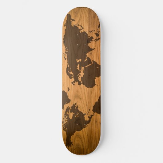 Weltkarte für Holzkörner Skateboard (Vorderseite)
