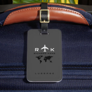 Weltkarte für internationale Flugreisen Gepäckanhänger