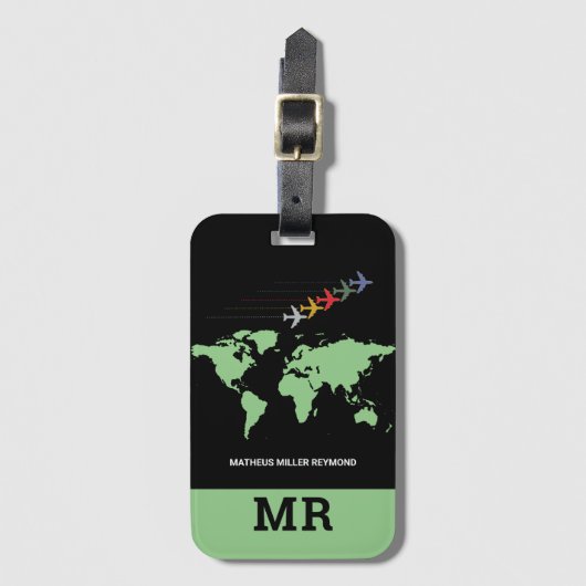 Weltkarte für internationales Reisegepäck Gepäckanhänger (Vorderseite Vertikal)