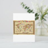 Weltkarte für Kinder - erdige Töne Postkarte (Stehend Vorderseite)