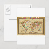 Weltkarte für Kinder - erdige Töne Postkarte (Vorne/Hinten)