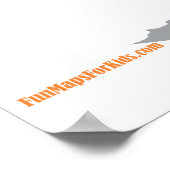 Weltkarte für Kinder - Weiß und hell interaktiv Poster (Ecke)