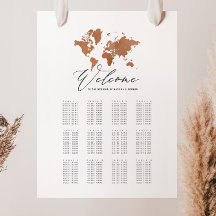 Weltkarte für Rostwasserfarbe Hochzeitssitze