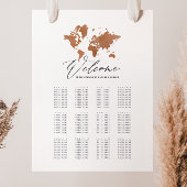 Weltkarte für Rostwasserfarbe Hochzeitssitze Fotodruck