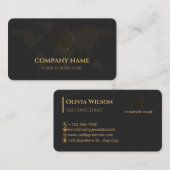 Weltkarte für Schwarz und Gold beruflich Visitenkarte (Vorne/Hinten)