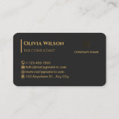 Weltkarte für Schwarz und Gold beruflich Visitenkarte (Rückseite)